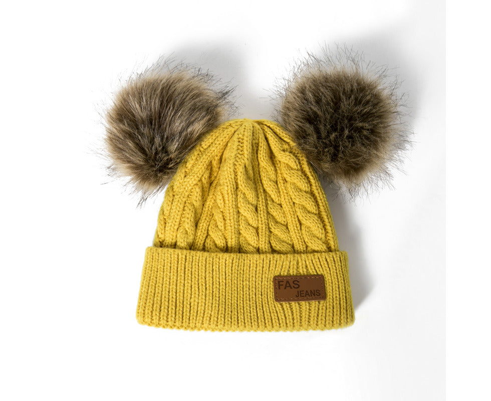 Baby Winter Knit Beanie Hat - Yellow