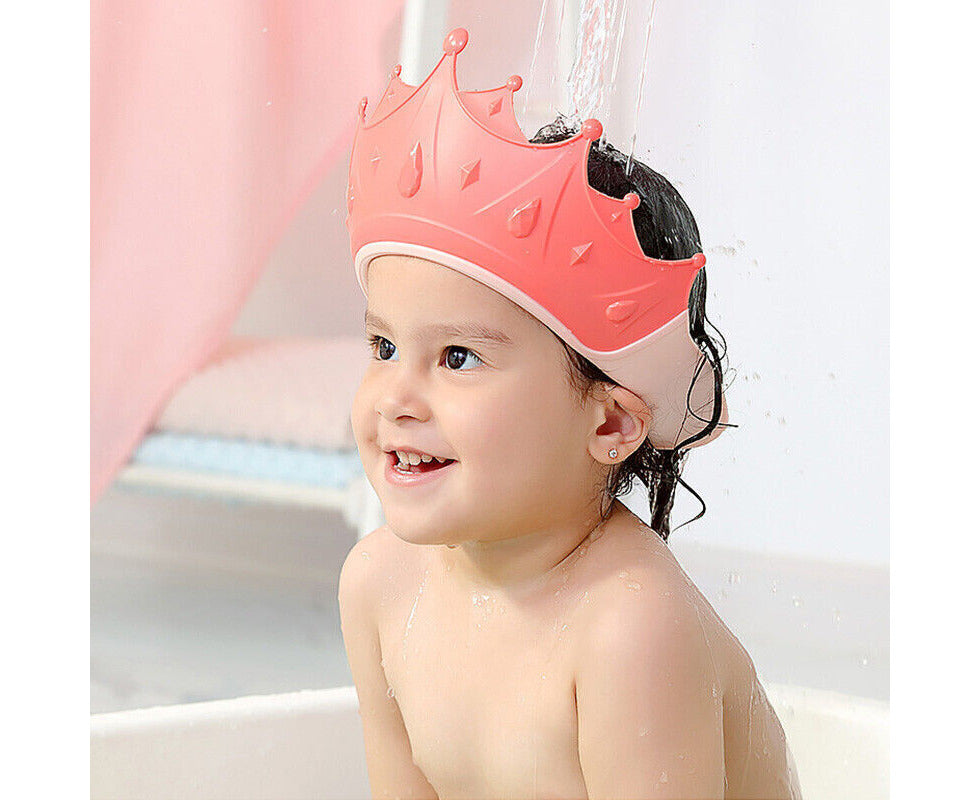 Adjustable Kids Baby Shower Cap Children Wash Hair Shield Visor Hat Red