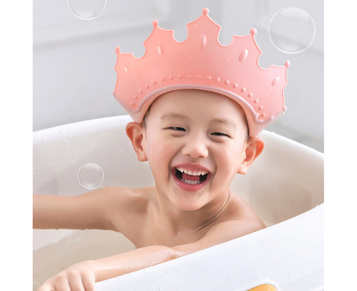 Adjustable Kids Baby Shower Cap Children Wash Hair Shield Visor Hat Red